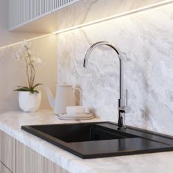 Graniteland Vira Slim Miscelatore da cucina cromato con bocca orientabile 1208972625