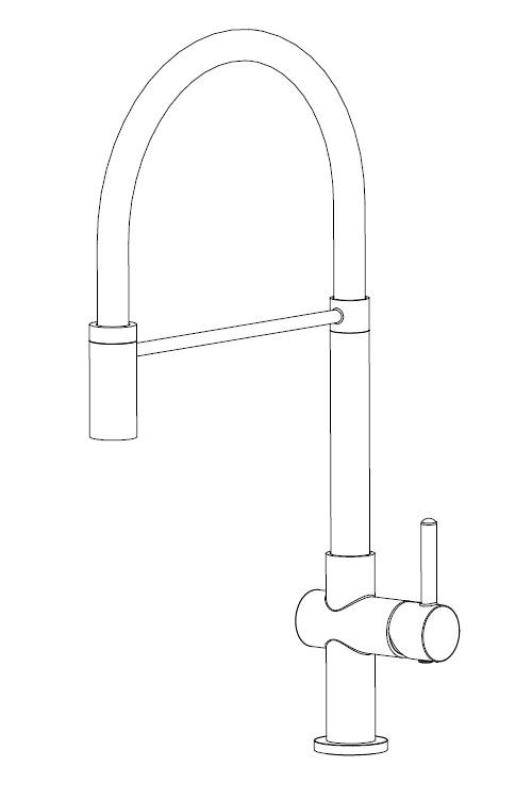 Aquanello Gastro Miscelatore da cucina con bocca flessibile cromato CR-4400-GT