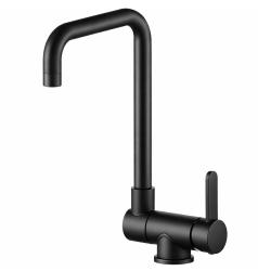 Aquanello Forma Rubinetto da cucina ribaltabile in acciaio inossidabile massiccio, nero  BL-1011-FM