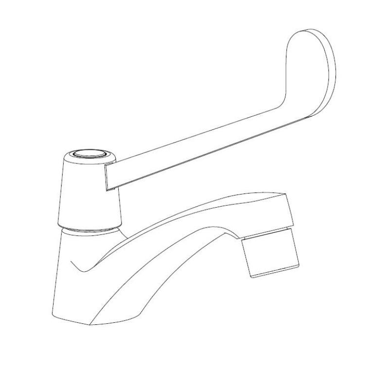 Aquanello Medic Rubinetto per acqua fredda con leva lunga cromato CR-1101-MD