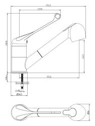 Aquanello Medic Miscelatore da cucina con leva lunga e bocca estraibile, cromato CR-1006-MD