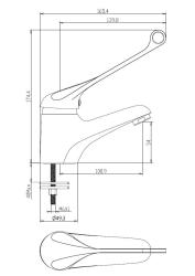 Aquanello Medic Miscelatore per lavabo con leva extra lunga, cromato CR-1103-MD