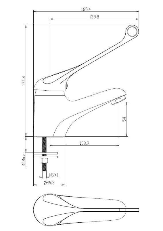 Aquanello Medic Miscelatore per lavabo con leva extra lunga, cromato CR-1103-MD