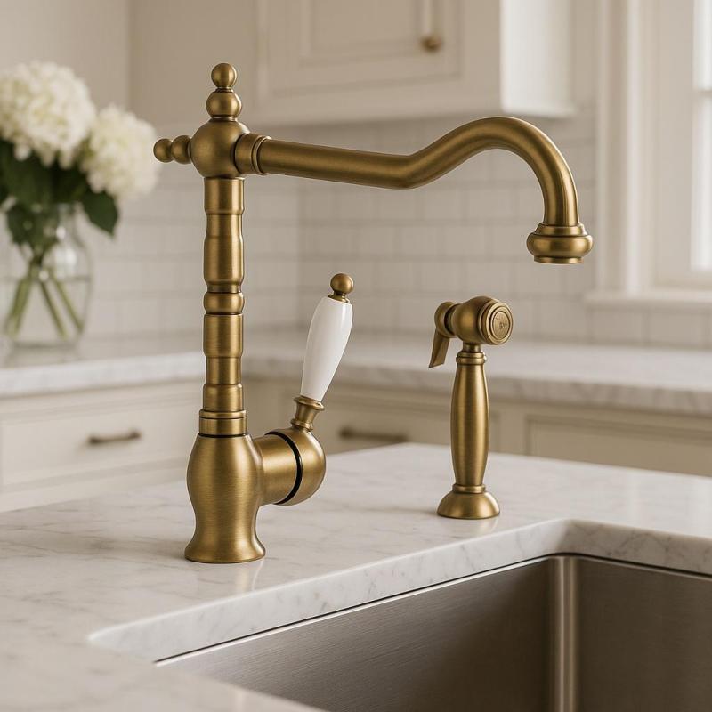 PB Doccia da cucina estraibile in stile classico color bronzo