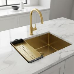 Pure.Sink Vassoio di contenimento Prestige per lavello, color oro  PPGCL40-60
