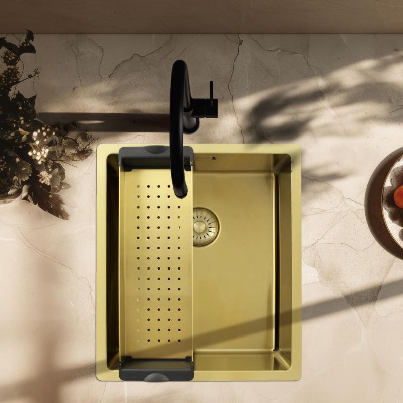 Pure.Sink Vassoio di contenimento Prestige per lavello, color oro  PPGCL40-60