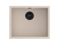 Pure.Sink Eternal Lavello Quartz Beige 50x40 cm, da incasso e da appoggio, con tappo nero