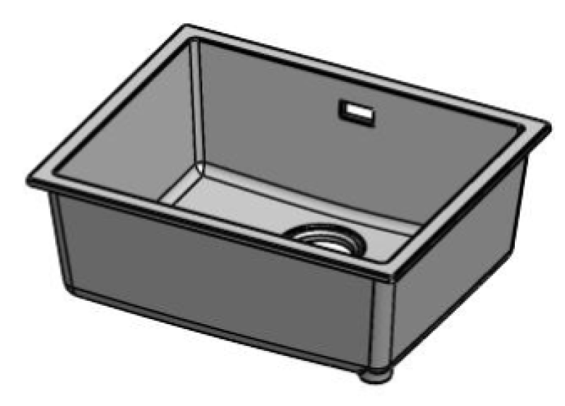 Pure.Sink Eternal Lavello in quarzo bianco 50x40 cm, da incasso a filo piano e da incasso sotto piano, con tappo automatico bianco
