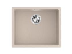 Pure.Sink Eternal Lavello Quartz Beige 50x40 cm, da incasso a filo piano e da incasso sotto piano, con tappo automatico in acciaio inossidabile