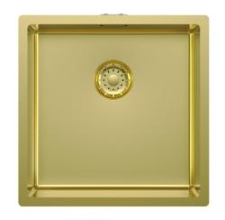Pure.Sink Comfort Lavello in oro PVD 40x40 cm, raggio 10 mm, per incasso, a filo piano e a filo muro PCM4040-60