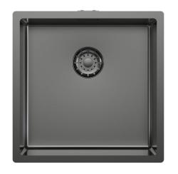 Pure.Sink Comfort Lavello in PVD color canna di fucile, 40x40 cm, raggio 10 mm, per incasso, a filo piano e a incasso superficiale PCM4040-61