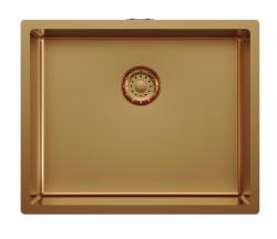Pure.Sink Comfort Lavello in rame con rivestimento PVD, 50x40 cm, raggio 10 mm, per incasso, a filo piano e a filo muro PCM5040-62
