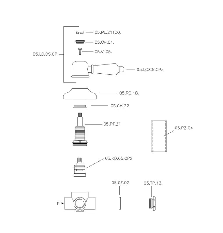 Huber Croisette Deviatore Cromo 1/2 653.CS01H.CR