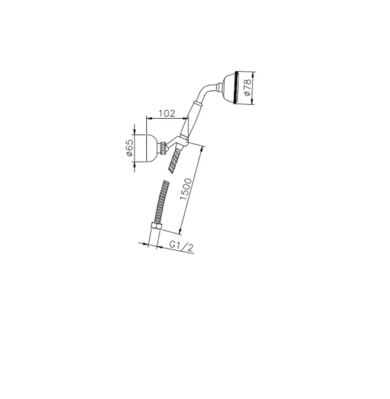 Doccia a mano Huber Victorian con gancio di sospensione cromato 63.03H.CR