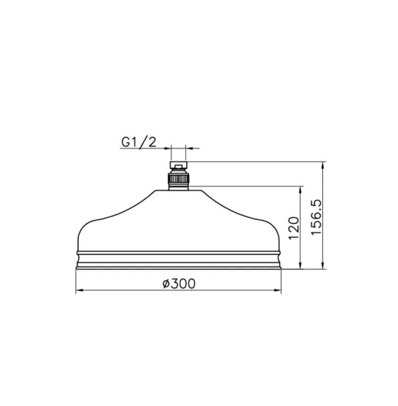 Doccia a pioggia nostalgica classica Huber Grande 30cm Cromo 05.SO.03H.CR